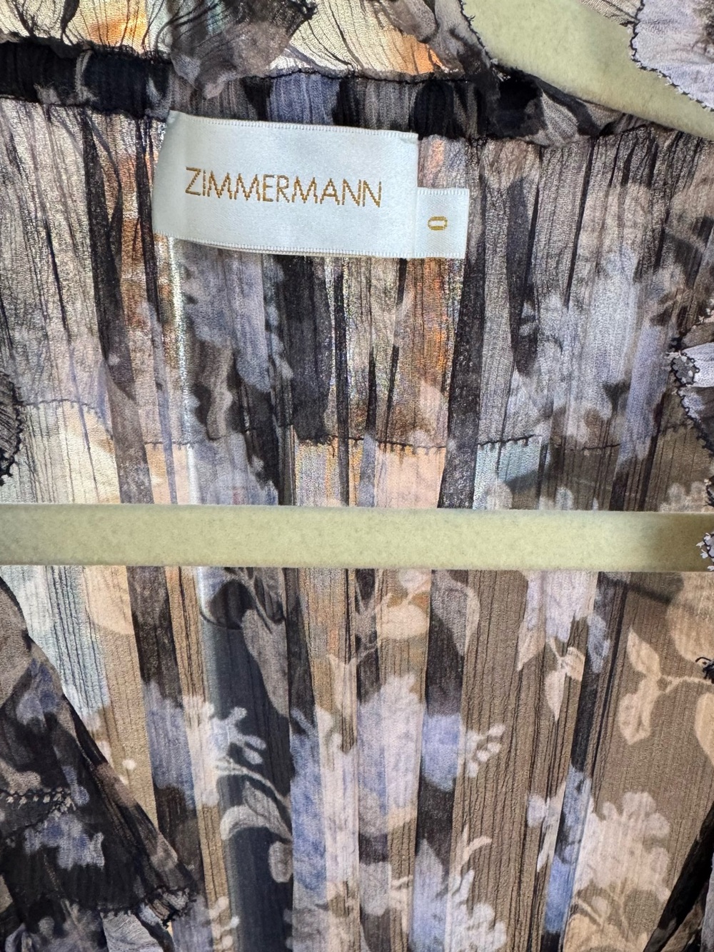 Zimmermann Black Sheer Romper with Lavender and Tan Floral Print - Picture 7 of 11